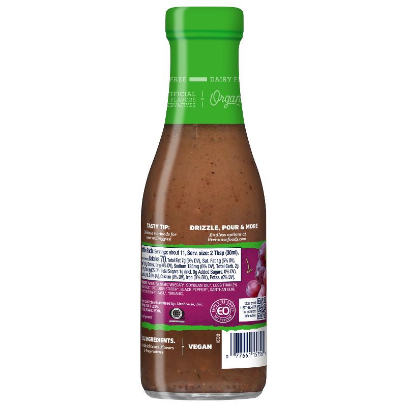 slide 2 of 7, Litehouse Organic Balsamic Vinaigrette Dressing - 11.25 fl oz, 11.25 fl oz