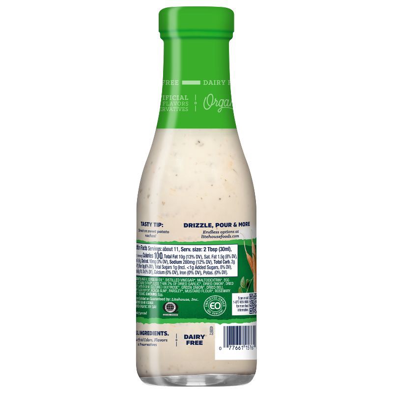 slide 2 of 8, Litehouse Organic Ranch Dressing - 11.25 fl oz, 11.25 fl oz