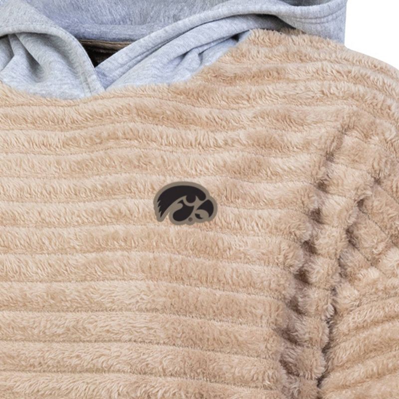 slide 3 of 3, NCAA Iowa Hawkeyes Women's Oatmeal Fashion Hooded Sweatshirt - M: Lightweight Pullover, Front Pocket, 1 ct