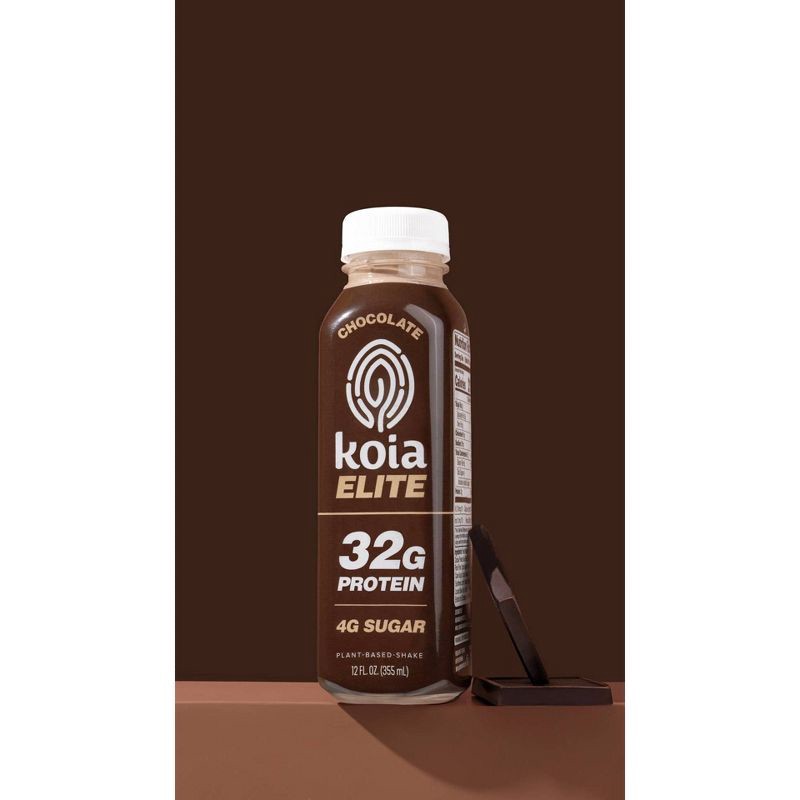 slide 5 of 5, Koia Elite Chocolate 32g Protein Plant-Based Shake - 12oz, 32 gram, 12 oz