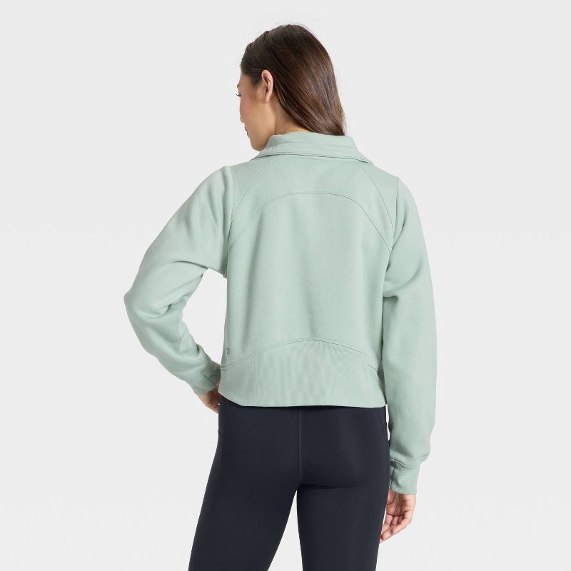 slide 2 of 5, Women's Active Comfort 1/2 Zip Pullover Sweatshirt - All In Motion™ Sage Green XXL, 1 ct
