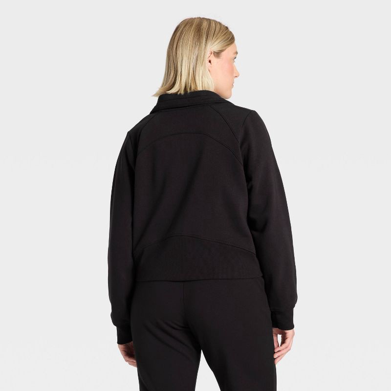 slide 5 of 5, Women's Active Comfort 1/2 Zip Pullover Sweatshirt - All In Motion™ Black M, 1 ct