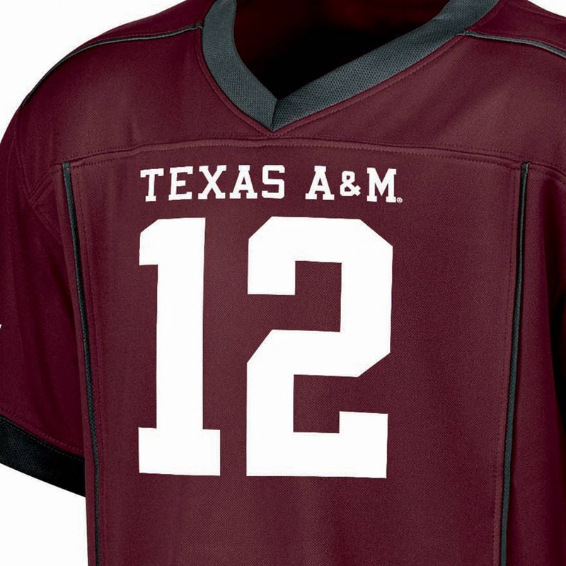 slide 3 of 3, NCAA Texas A&M Aggies Boys' Jersey - M: Fit, V Neck, Short Sleeve, 1 ct