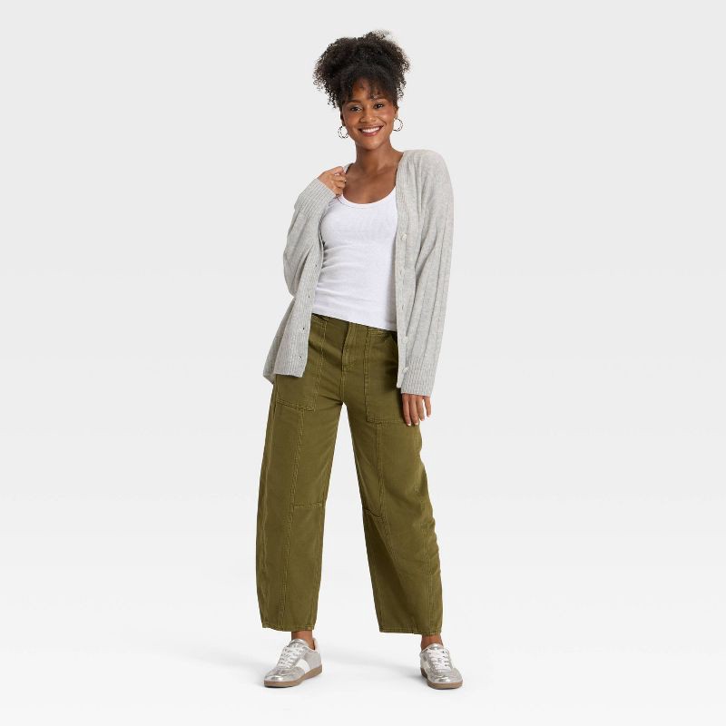 slide 3 of 3, Women's Knit Ribbed Cardigan Sweater - Universal Thread™ Heather Gray XS, 1 ct