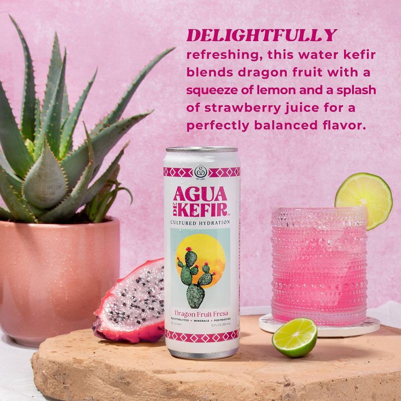 slide 3 of 6, GT's Agua de Kefir Dragon Fruit Fresa - 12 fl oz Can, 12 fl oz