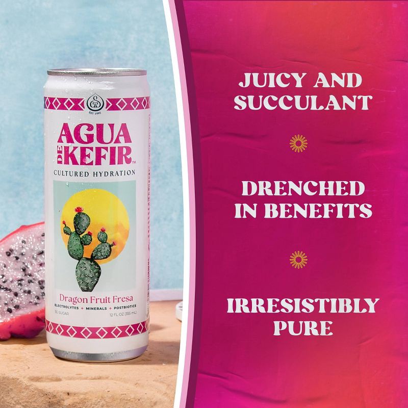 slide 4 of 6, GT's Agua de Kefir Dragon Fruit Fresa - 12 fl oz Can, 12 fl oz