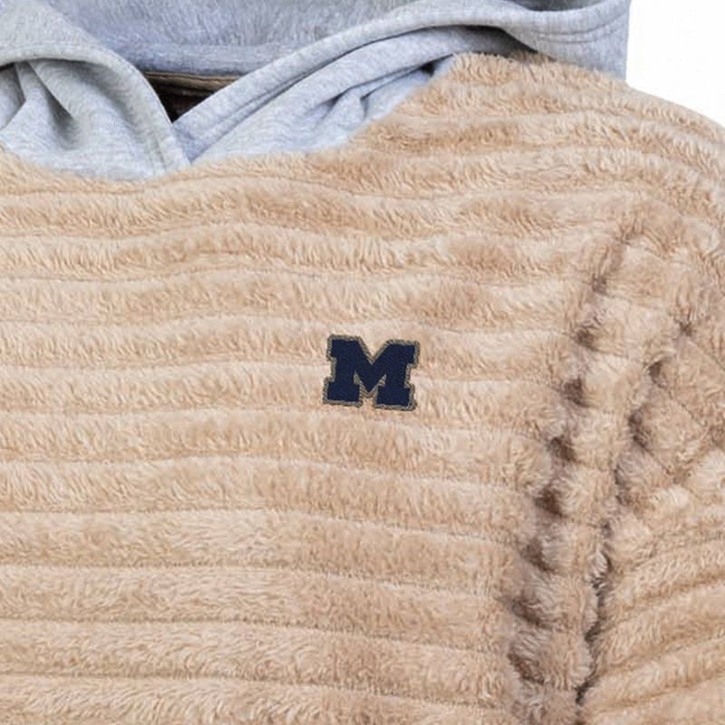 slide 3 of 3, NCAA Michigan Wolverines Women's Oatmeal Fashion Hooded Sweatshirt - L, 1 ct