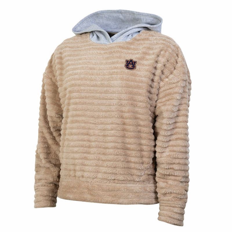 slide 1 of 3, NCAA Auburn Tigers Women's Oatmeal Fashion Hooded Sweatshirt - S, 1 ct