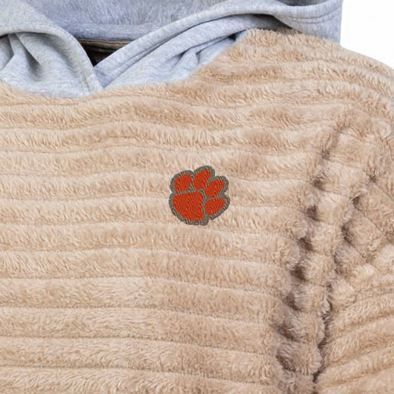 slide 3 of 3, NCAA Clemson Tigers Women's Oatmeal Fashion Hooded Sweatshirt - S, 1 ct
