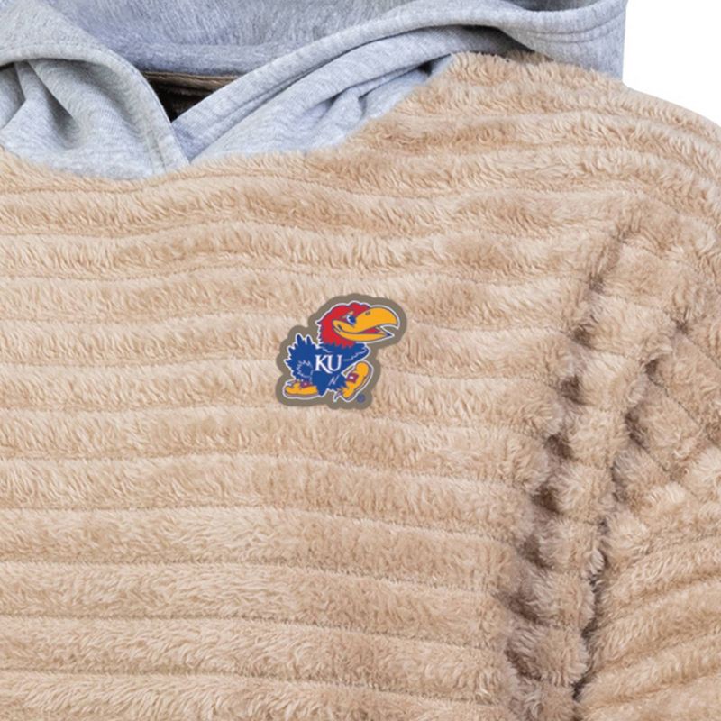 slide 3 of 3, NCAA Kansas Jayhawks Women's Oatmeal Fashion Hooded Sweatshirt - XL, 1 ct