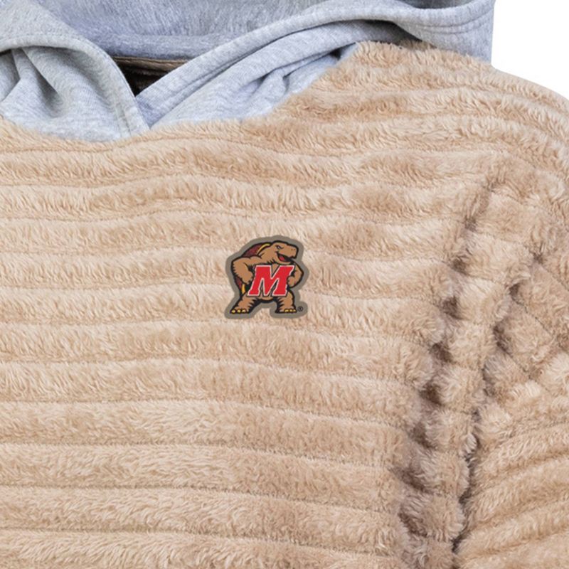 slide 3 of 3, NCAA Maryland Terrapins Women's Oatmeal Fashion Hooded Sweatshirt - M: Fleece, 1 ct