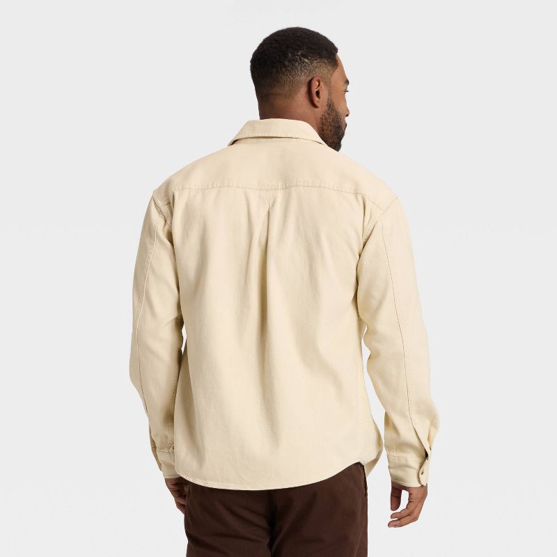 slide 2 of 3, Men's Vintage Long Sleeve Utility Shirt - Goodfellow & Co™ Beige S, 1 ct