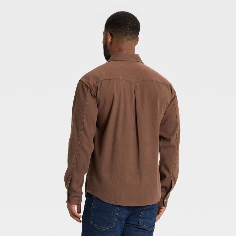 slide 2 of 3, Men's Vintage Long Sleeve Utility Shirt - Goodfellow & Co™ Brown L, 1 ct