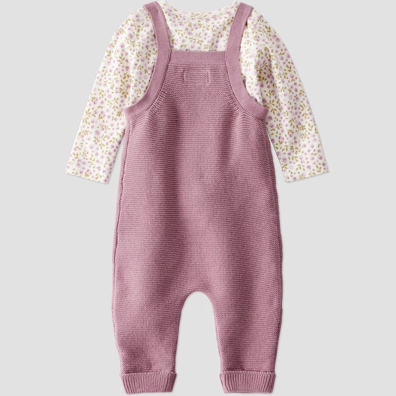 slide 3 of 6, Little Planet By Carter's Organic Baby Girls' 2pc Sweater Overalls Set - Pink 18M, 2 ct