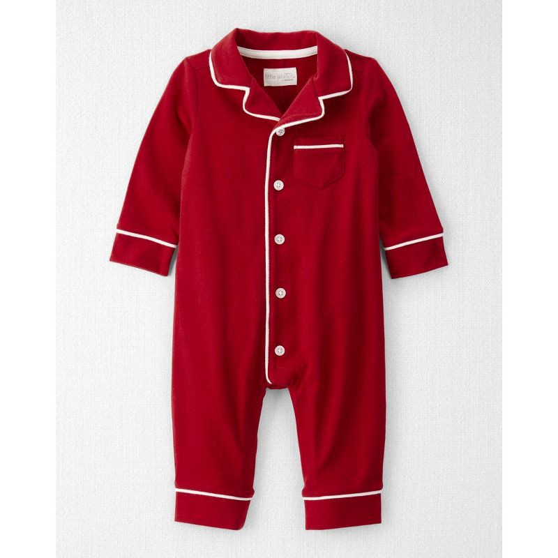 slide 1 of 3, Little Planet By Carter's Organic Baby Pajama Jumpsuit - Red 3M, 1 ct