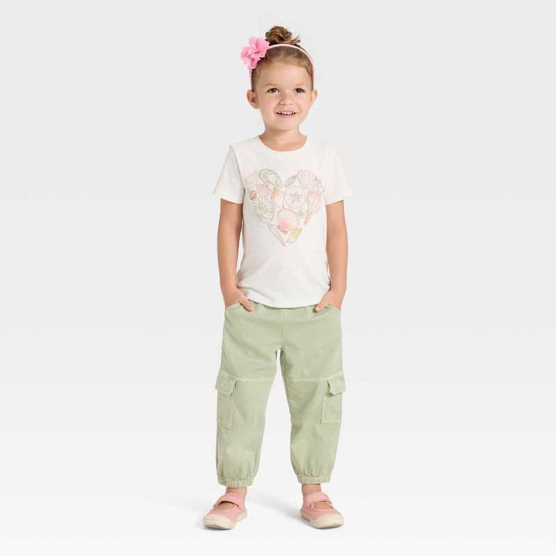 slide 3 of 3, Toddler Girls' Cargo Jogger Pants - Cat & Jack™ Green 3T, 1 ct