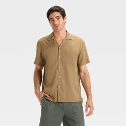 Men's Vacay Soft Twill Camp Shirt - Goodfellow & Co™ - Brown M