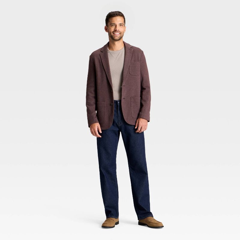 slide 3 of 3, Men's Comfort Wear Knit Blazer - Goodfellow & Co™ Black Raspberry L, 1 ct