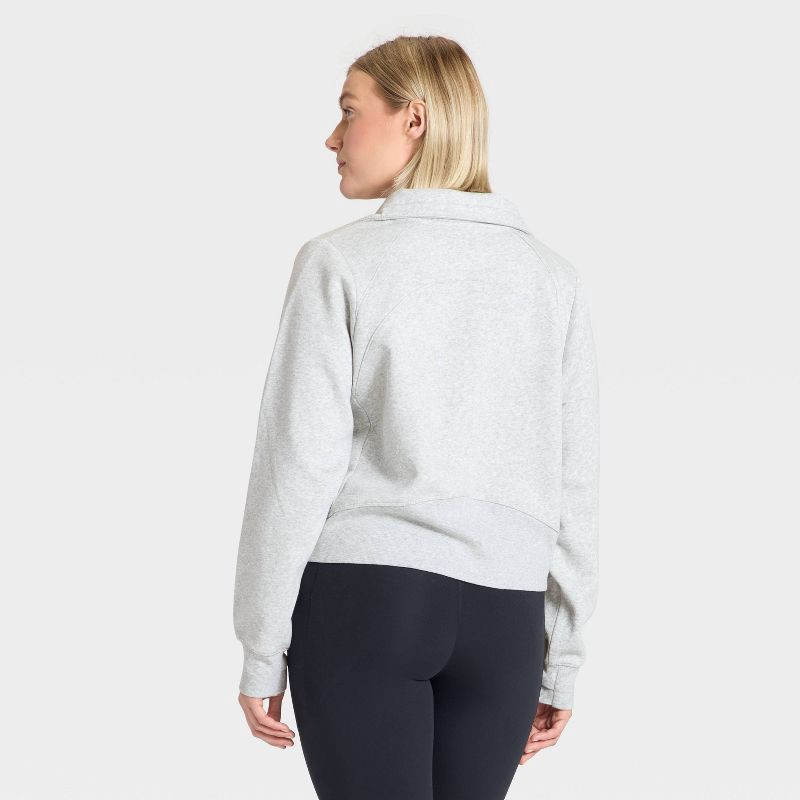 slide 5 of 5, Women's Active Comfort 1/2 Zip Pullover Sweatshirt - All In Motion™ Heathered Gray XS, 1 ct