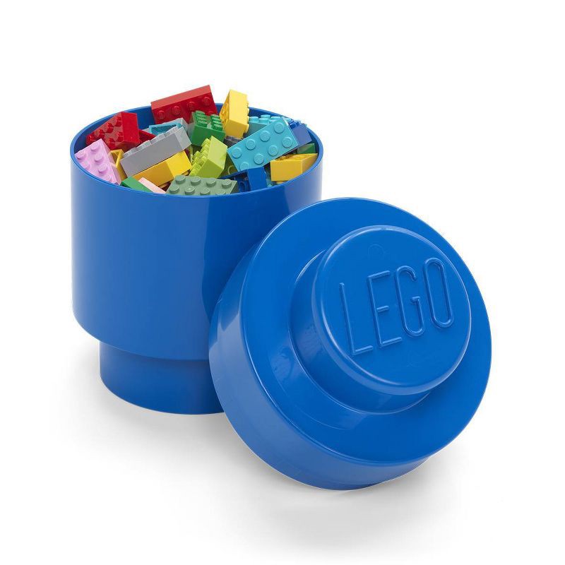 slide 2 of 2, LEGO Storage Brick 1 Round - Blue: Building Kit Accessory Organizer, 1 ct