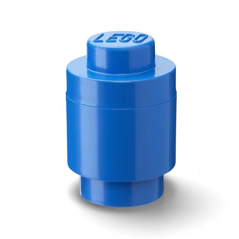 slide 1 of 2, LEGO Storage Brick 1 Round - Blue: Building Kit Accessory Organizer, 1 ct