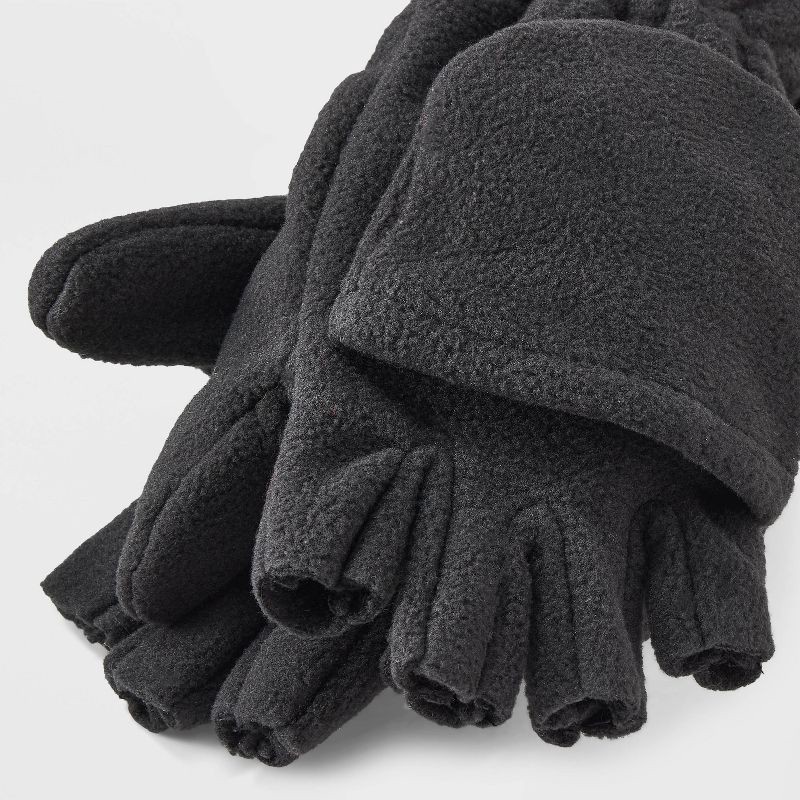 slide 2 of 3, Boys' Flip-Top Glove - Cat & Jack™ Black 4-7, 1 ct