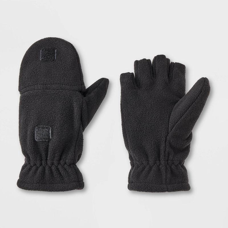 slide 1 of 3, Boys' Flip-Top Glove - Cat & Jack™ Black 8-16, 1 ct