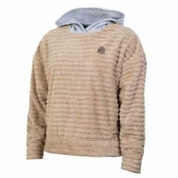 NCAA Ohio State Buckeyes Women's Oatmeal Fashion Hooded Sweatshirt - XL