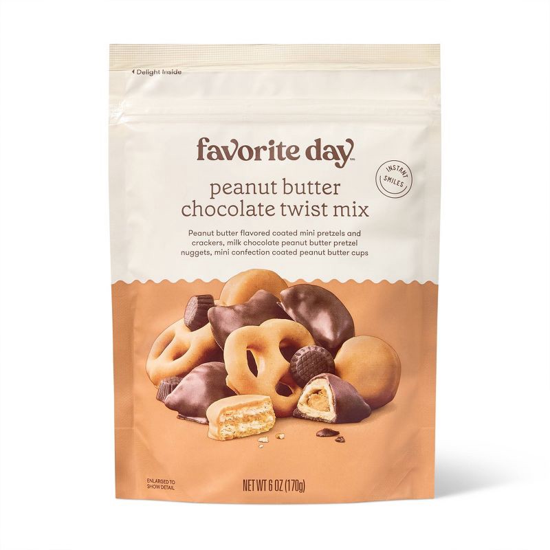 slide 1 of 3, Peanut Butter Chocolate Twist Mix - 6oz - Favorite Day™, 6 oz
