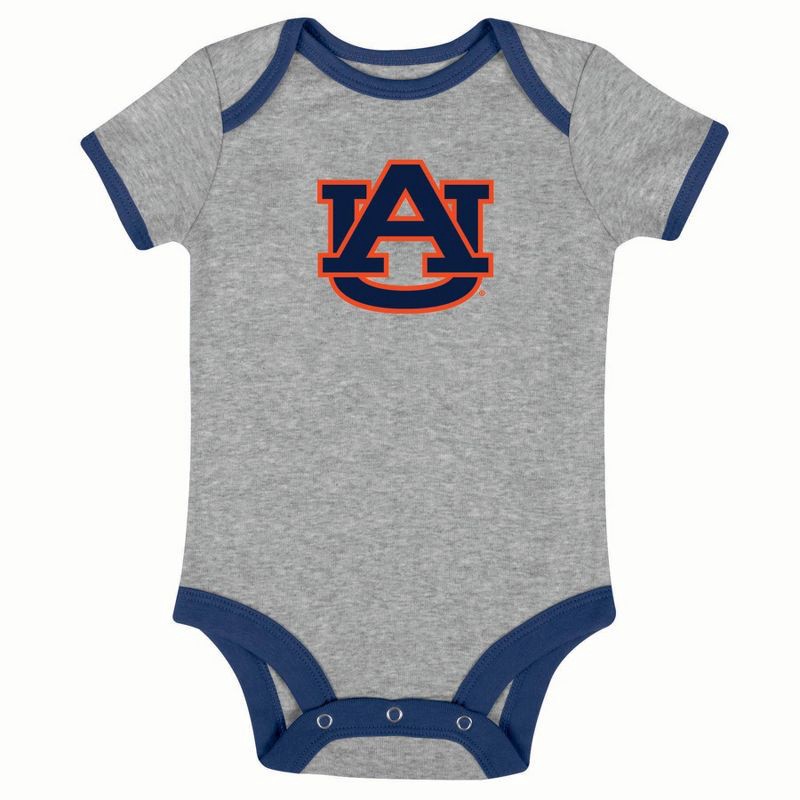slide 2 of 4, NCAA Auburn Tigers Infant Toddler Boys' 3pk Bodysuit - 0-3M, 3 ct