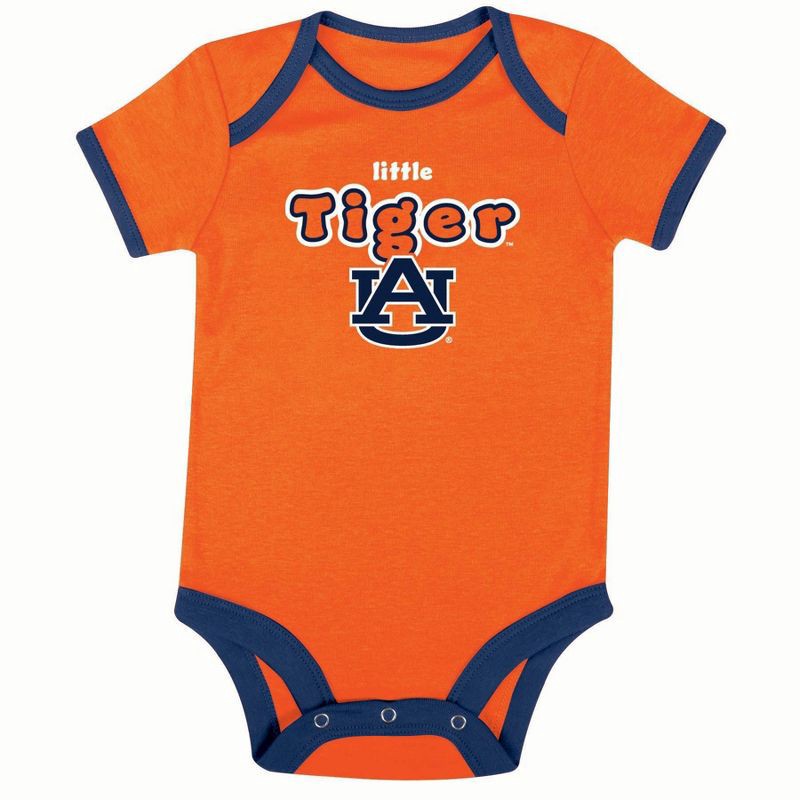 slide 1 of 4, NCAA Auburn Tigers Infant Toddler Boys' 3pk Bodysuit - 6-9M, 3 ct
