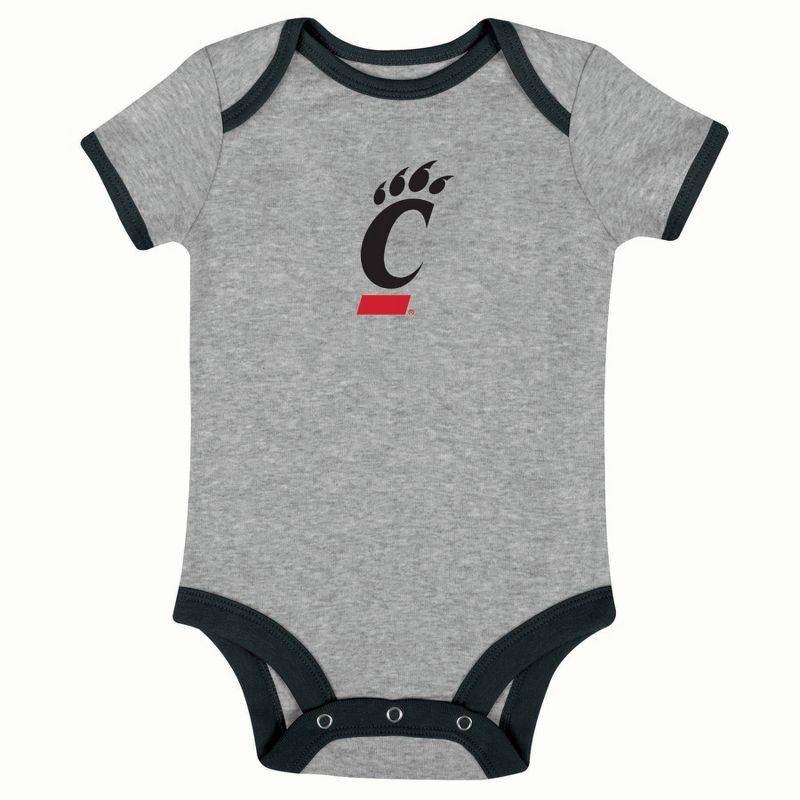 slide 2 of 4, NCAA Cincinnati Bearcats Infant Toddler Boys' 3pk Bodysuit - 3-6M, 3 ct