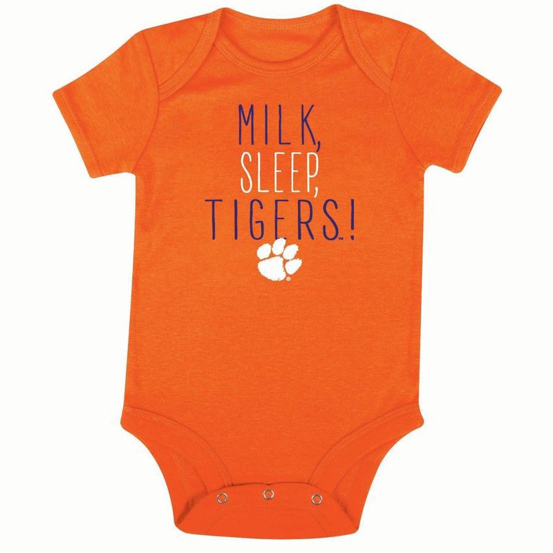 slide 4 of 4, NCAA Clemson Tigers Infant Toddler Boys' 3pk Bodysuit - 6-9M, 3 ct