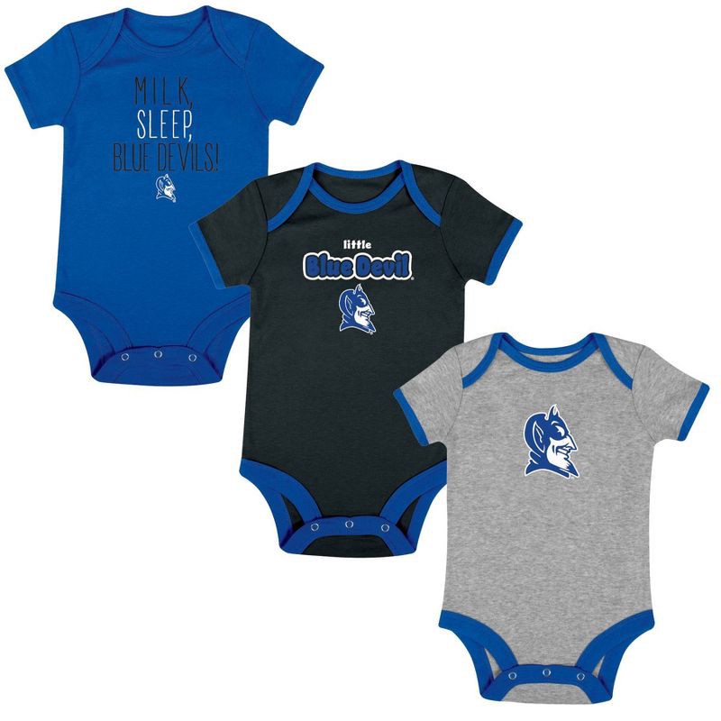 slide 4 of 4, NCAA Duke Blue Devils Infant Toddler Boys' 3pk Bodysuit - 3-6M, 3 ct