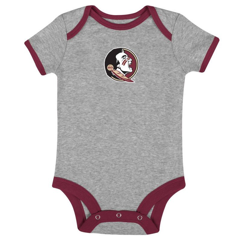 slide 2 of 4, NCAA Florida State Seminoles Infant Toddler Boys' 3pk Bodysuit - 0-3M, 3 ct
