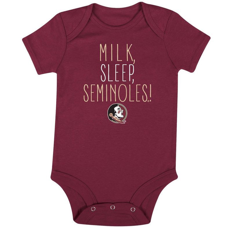 slide 3 of 4, NCAA Florida State Seminoles Infant Toddler Boys' 3pk Bodysuit - 6-9M, 3 ct
