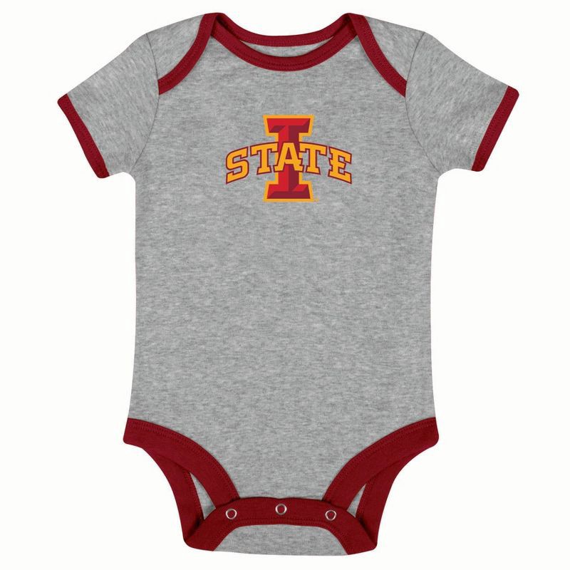 slide 2 of 4, NCAA Iowa State Cyclones Infant Toddler Boys' 3pk Bodysuit - 6-9M, 3 ct
