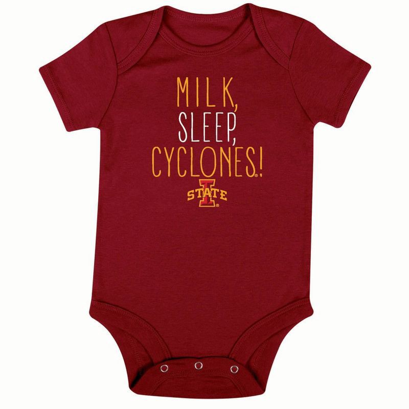 slide 3 of 4, NCAA Iowa State Cyclones Infant Toddler Boys' 3pk Bodysuit - 6-9M, 3 ct