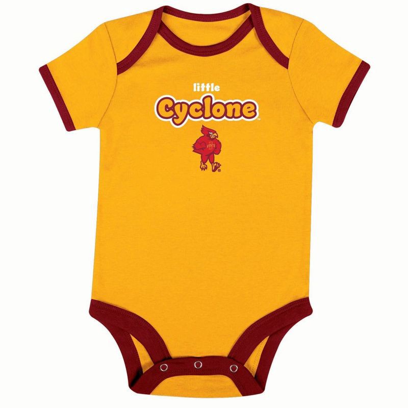 slide 1 of 4, NCAA Iowa State Cyclones Infant Toddler Boys' 3pk Bodysuit - 6-9M, 3 ct