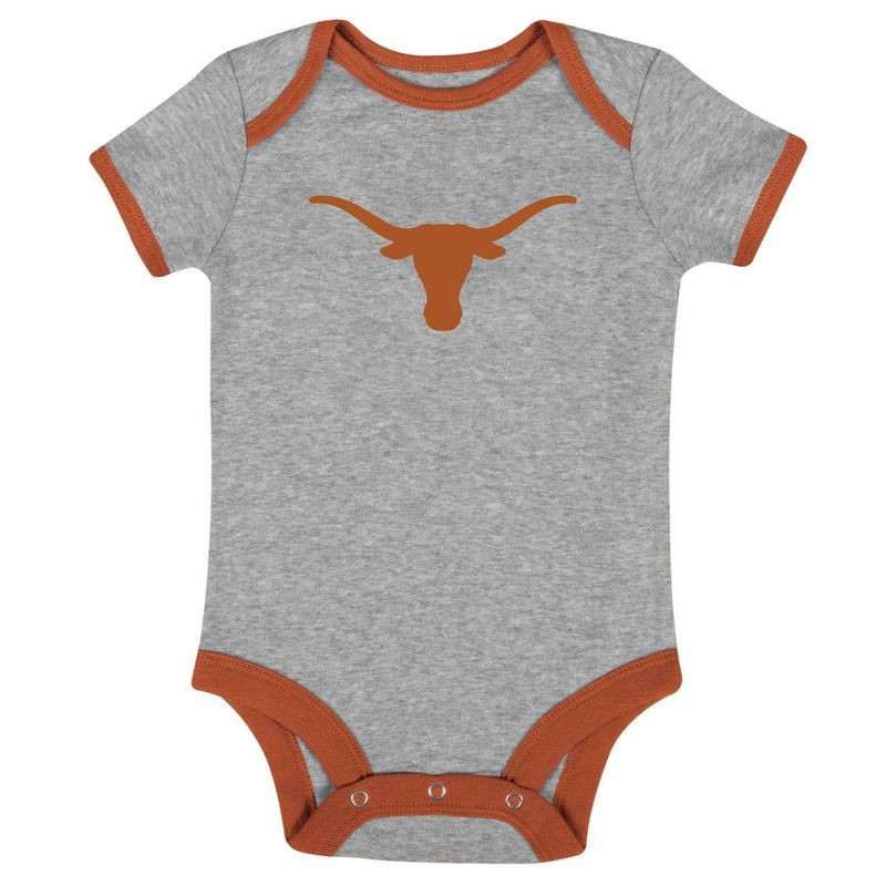 slide 2 of 4, NCAA Texas Longhorns Infant Boys' 3pk Bodysuit - 0-3M, 3 ct