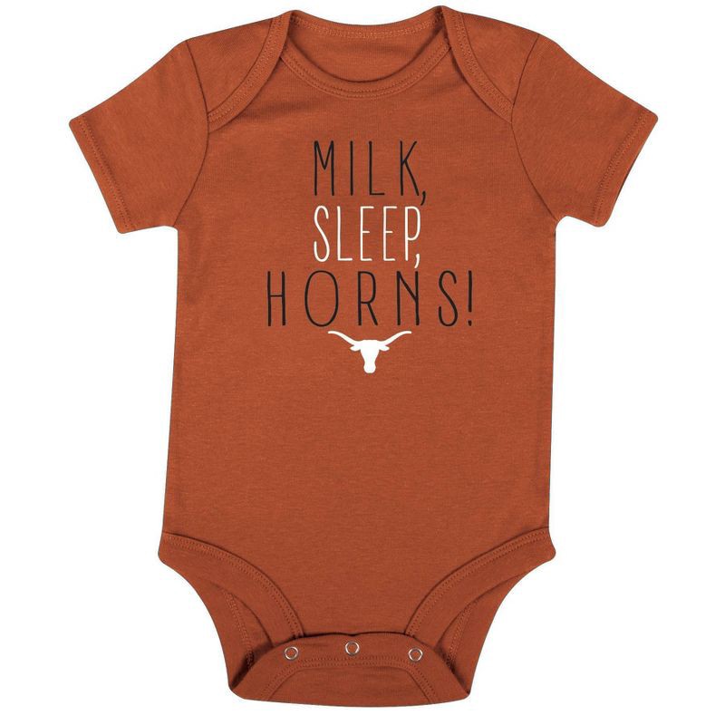 slide 3 of 4, NCAA Texas Longhorns Infant Boys' 3pk Bodysuit - 0-3M, 3 ct