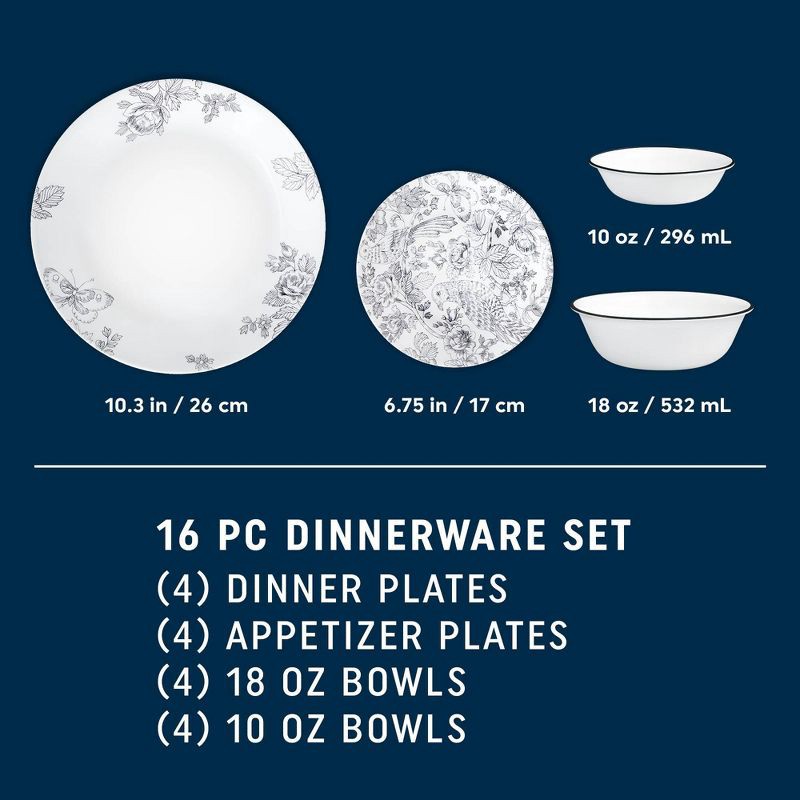 slide 3 of 7, Corelle 16pc Francheska Dinnerware Set, 16 ct
