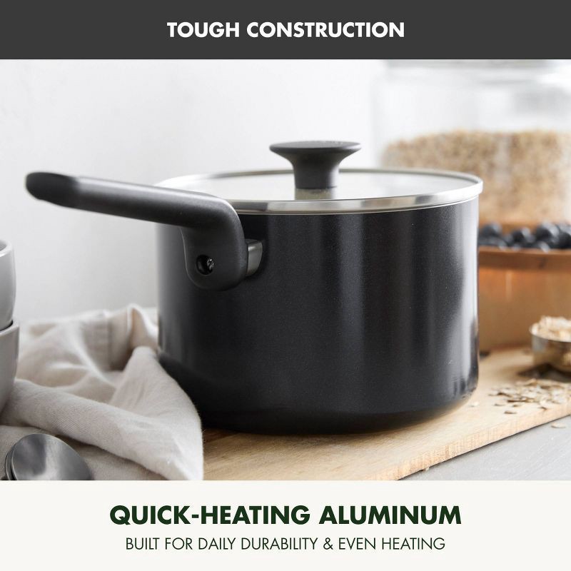 slide 5 of 9, GreenPan Rio Advanced 3qt Ceramic Nonstick Sauce Pan with Lid Black, 3 qt