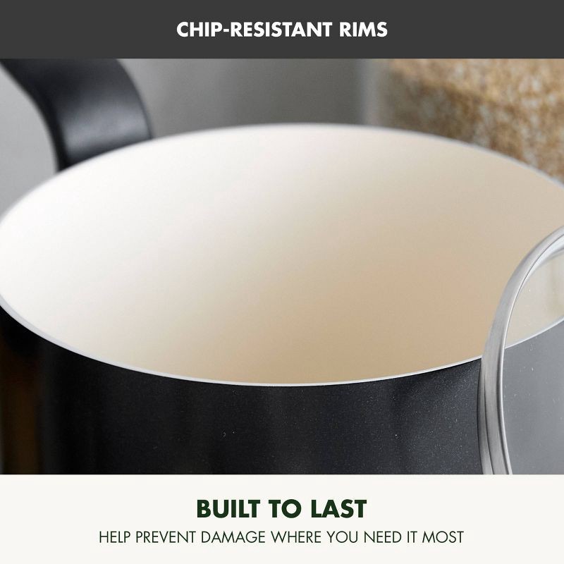 slide 6 of 9, GreenPan Rio Advanced 3qt Ceramic Nonstick Sauce Pan with Lid Black, 3 qt