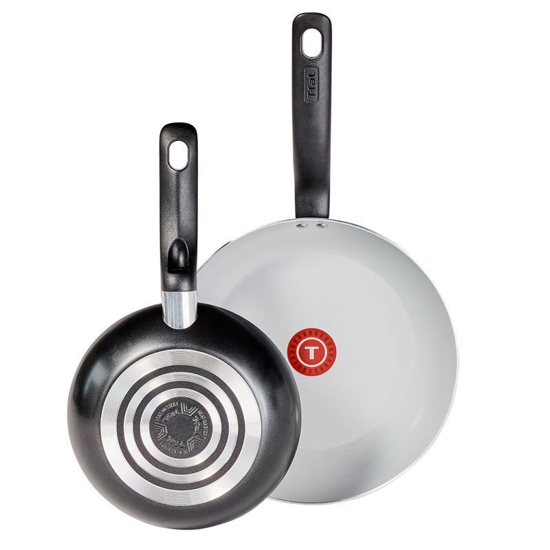 slide 1 of 10, T-Fal Simply Cook 2pc (8" and 10.5") Ceramic Nonstick Fry Pan Set Black, 2 ct