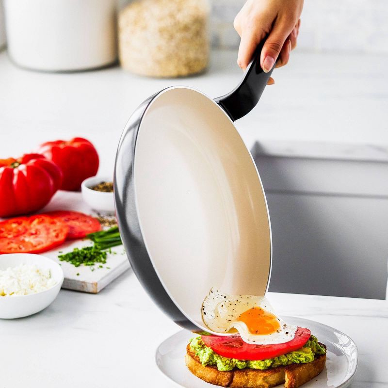 slide 2 of 8, GreenPan Rio Advanced 10" Ceramic Nonstick Fry Pan Black, 1 ct