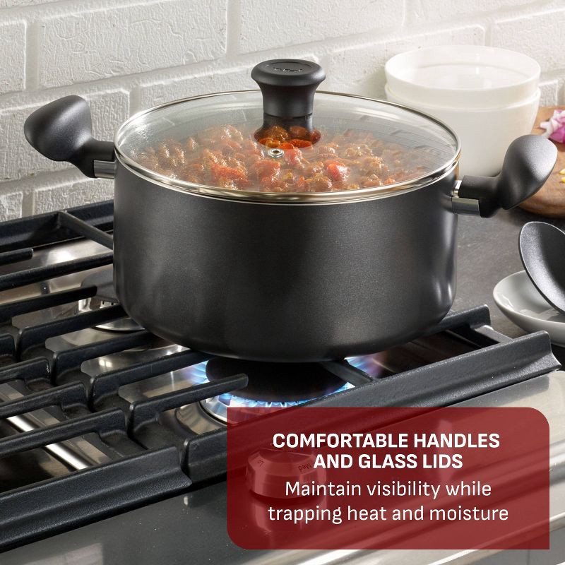 slide 4 of 10, T-Fal Simply Cook 8.5qt Nonstick Wide Stock Pot with Lid Black, 8.5 qt