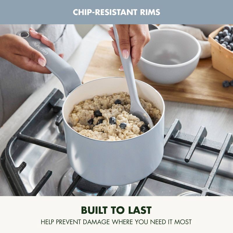 slide 7 of 10, GreenPan Rio Advanced 10pc Ceramic Nonstick Cookware Set Stardew Blue, 10 ct