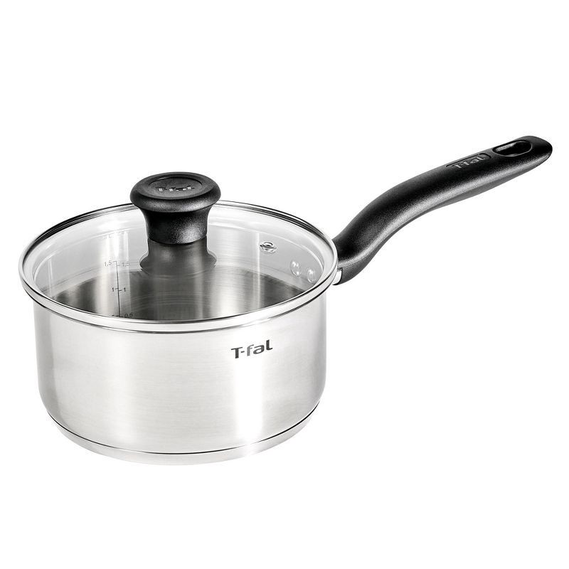 slide 1 of 9, T-Fal Simply Cook 1.6qt Stainless Steel Sauce Pan with Lid, 1.6 qt