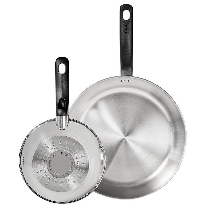 slide 1 of 8, T-Fal Simply Cook 2pc (8.5" and 11") Stainless Steel Fry Pan Set, 2 ct